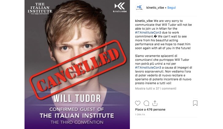 Italian Institute 2019 Will Tudor annullato