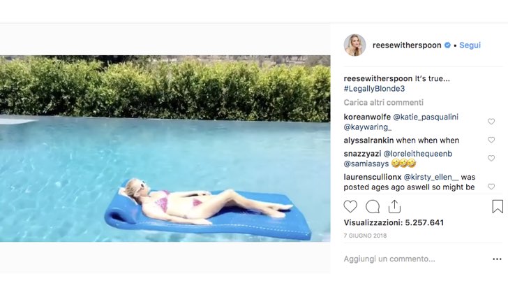 La rivincita delle bionde 3 Reese Witherspoon instagram