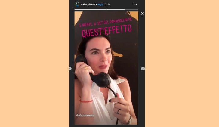 Il paradiso delle signore Clelia è interpretata da Enrica Pintore, qui in una Instagram Stories da lei pubblicata il 4 settembre 2019