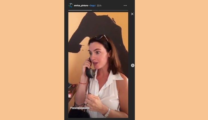 Il paradiso delle signore Clelia è interpretata da Enrica Pintore, qui sul set in una Instagram Stories da lei pubblicata il 4 settembre 2019