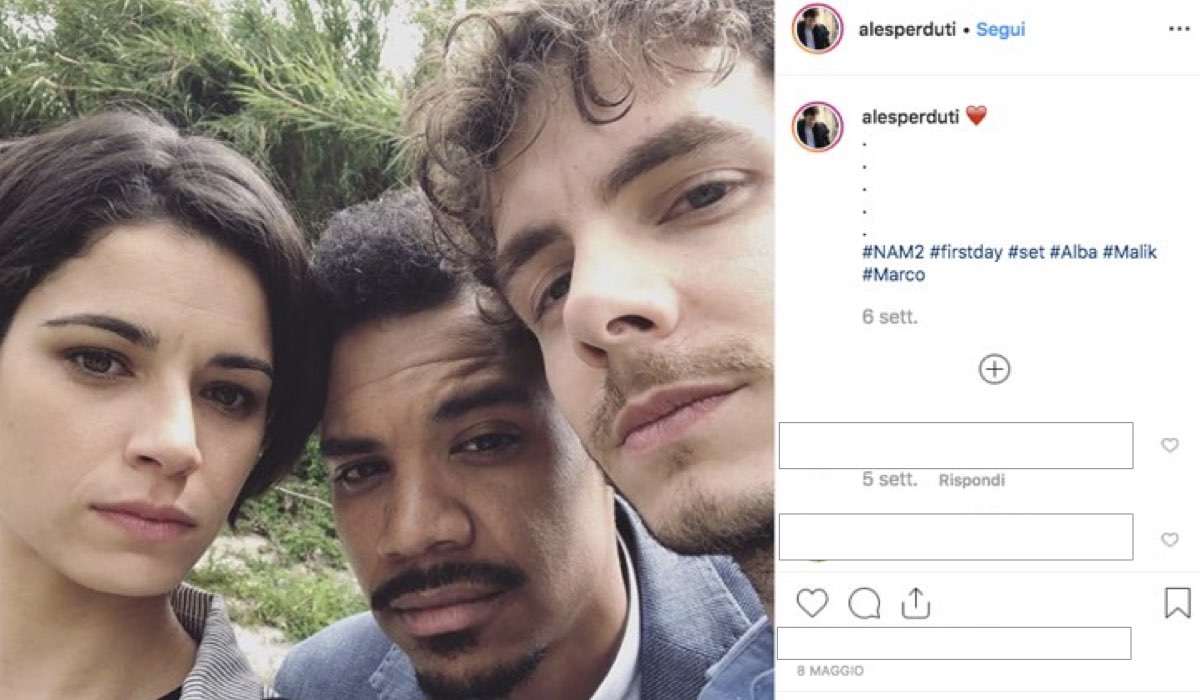 Nero a metà 2 stagione foto condivisa da Alessandro Sperduti sul suo account Instagram l'8 maggio 2019
