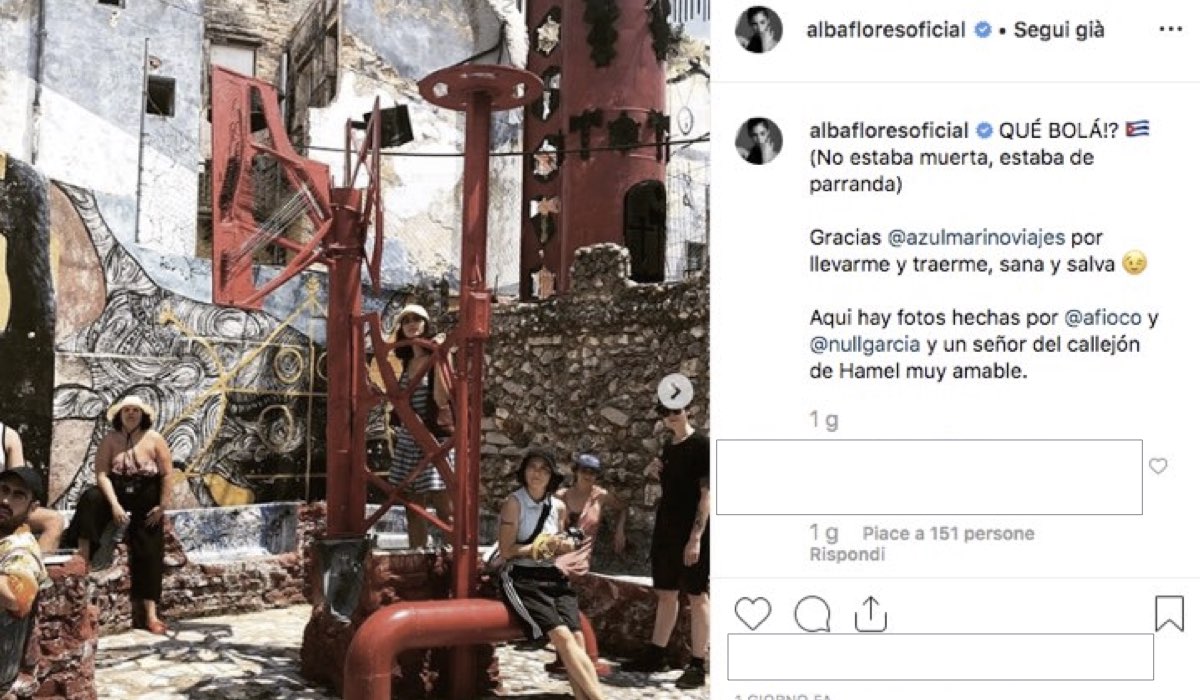 La casa di carta Nairobi è morta o viva, foto pubblicata dall'attrice Alba Flores sul suo profilo Instagram verificato