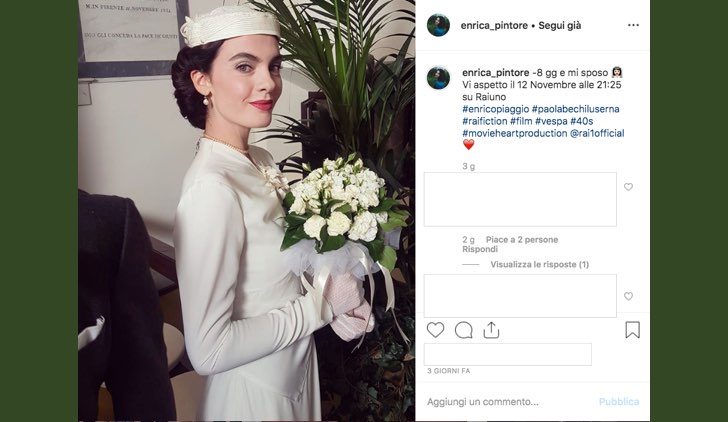 Enrica Pintore è nel cast di Enrico Piaggio Un Sogno Italiano nei panni di Paola Bechi Luserna foto pubblicata sul suo account Instagram