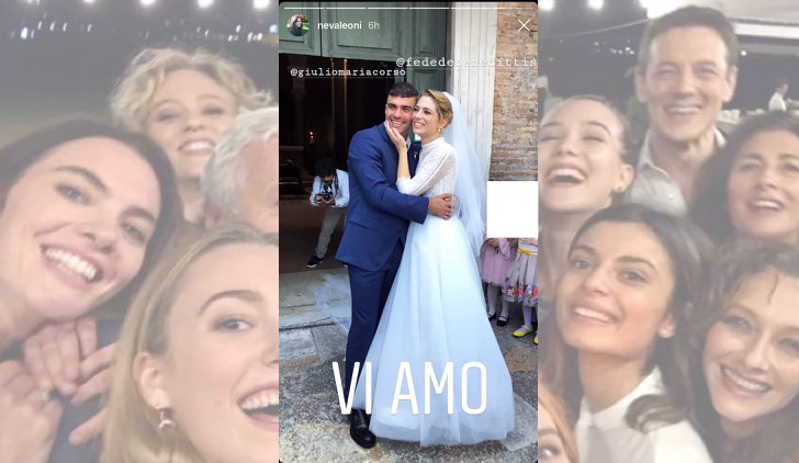 Il paradiso delle signore Federica De Benedittis e Giulio Maria Corso si sono sposati foto pubblicata da Neva Leoni sul suo profilo IG in una Stories