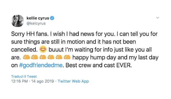 Kellie Cyrus Tweet Bacio dell'angelo caduto