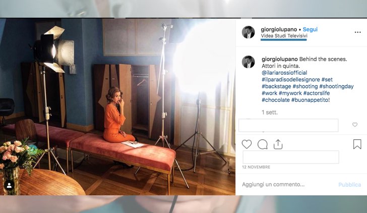 Il Paradiso delle Signore dove è lo spogliatoio del Paradiso foto pubblicata da Giorgio Lupano sul suo profilo Instagram