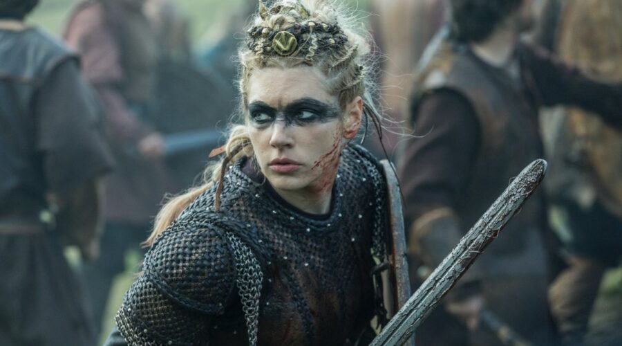 Katheryn Winnick nei panni di Lagertha in Vikings. Credits: MGM Television via Timvision
