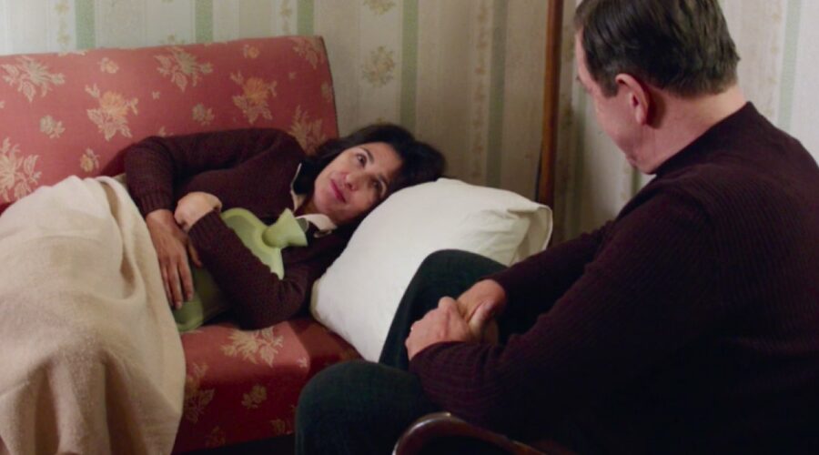 Il Paradiso delle Signore 4 Agnese Amato interpretata da Antonella Attili e Armando Ferraris interpretato da Pietro Genuardi nella puntata 74 Credits RAI