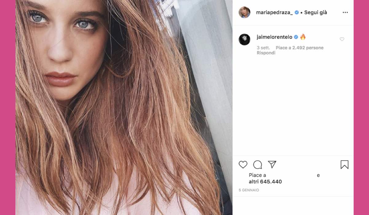 Maria Pedraza Instagram 5 gennaio Jaime Lorente