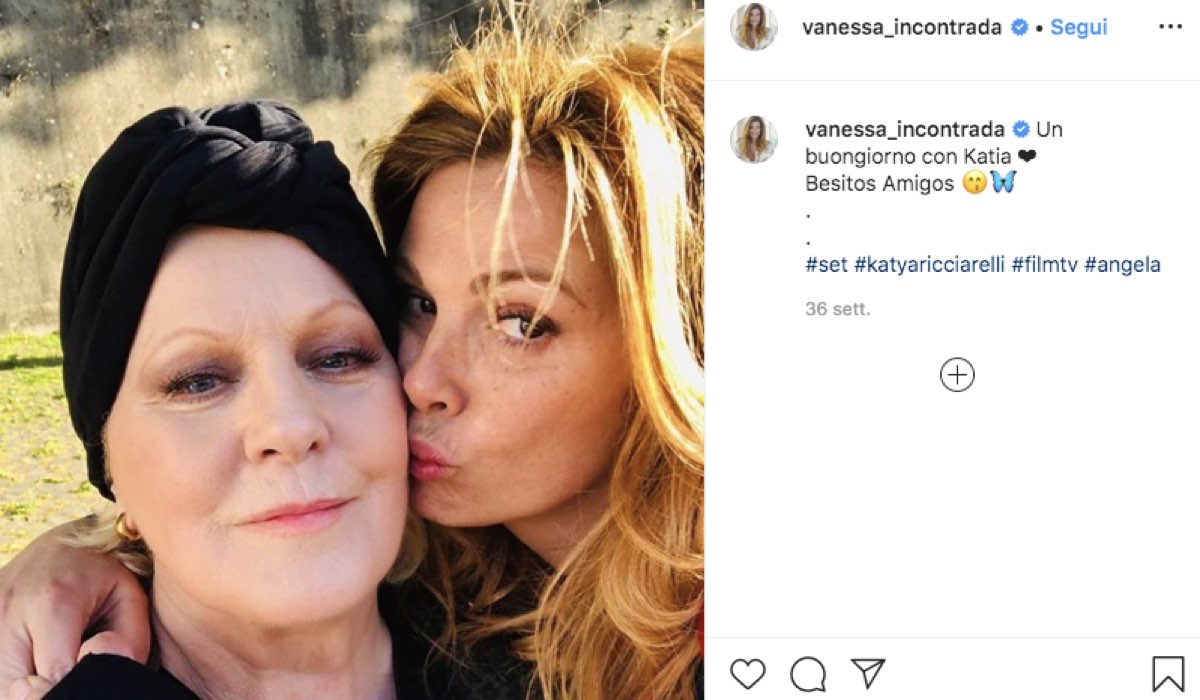 Vanessa Incontrada e Katia Ricciarelli sul set di Come una madre, foto condivisa sul profilo Instagram ufficiale di Vanessa Incontrada