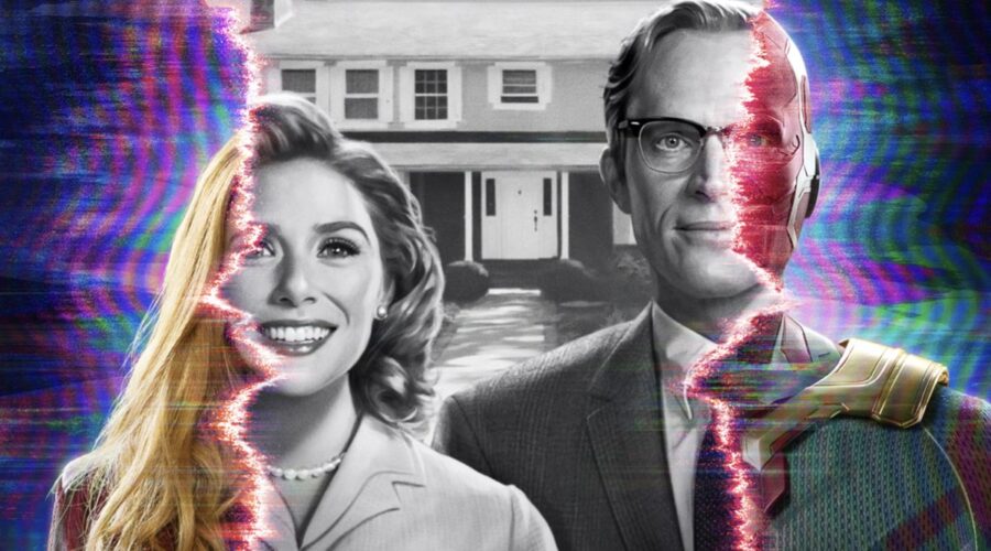 Scarlet Witch e Visione nel poster di WandaVision. Credits: Marvel Studios/Disney+