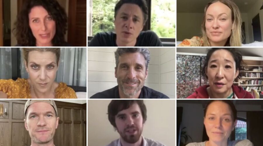 Lisa Edelstein, Zach Braff, Olivia Wilde, Kate Walsh, Patrick Dempsey, Sandra Oh, Neil Patrick Harris, Freddie Highmore e Jennifer Morrison credits IGTV Instagram via @oliviawilde