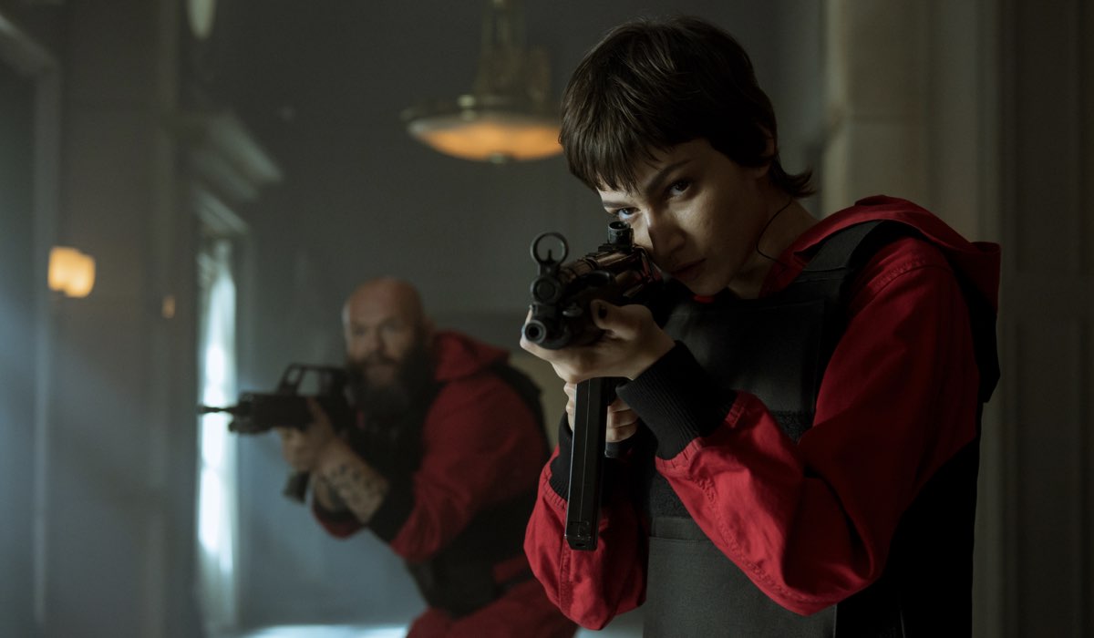 Úrsula Corberó nei panni di Tokyo ne La Casa di Carta 4. Credits Netflix