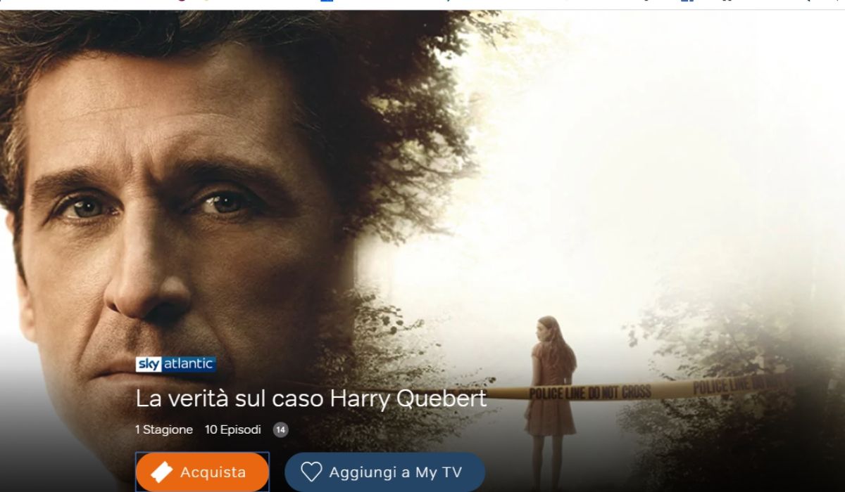 La verità sul caso Harry Quebert con Patrick Dempsey è in streaming su NOW TV, Credits Sky