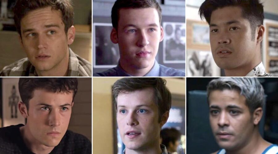 Justin, Clay, Tyler, Charlie, Zach e Tony in Tredici Credits Netflix