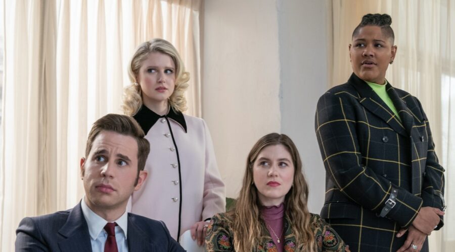 The Politician (L To R) Ben Platt As Payton Hobart, Julia Schlaepfer As Alice Charles, Laura Dreyfuss As Mcafee Westbrook And Rahne Jones As Skye Leighton In Episode 206 Of The Politician Cr. Nicole Rivelli/netflix © 2020