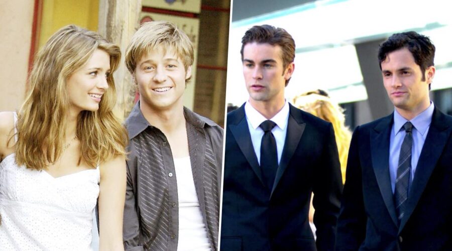 The OC E Gossip Girl. Credits: © WB/Courtesy: Everett Collection (Mischa Barton e Ben McKenzie in The OC) e Giovanni Rufino / © The CW / Courtesy Everett Collection (Chace Crawford e Penn Badgley in Gossip Girl)
