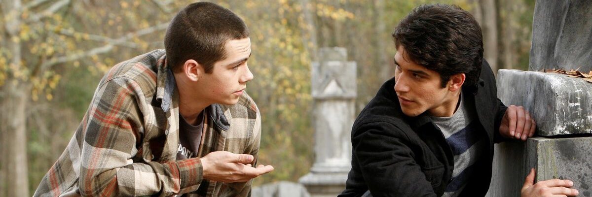 TEEN WOLF, (from left)- Dylan O'Brien, Tyler Posey, (Season 2, 2012). photo- Quantrell D. Colbert : © MTV : Courtesy- Everett Collection