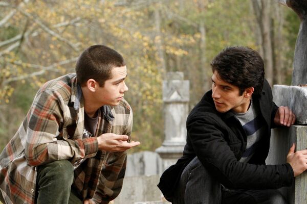 TEEN WOLF, (from left)- Dylan O'Brien, Tyler Posey, (Season 2, 2012). photo- Quantrell D. Colbert : © MTV : Courtesy- Everett Collection