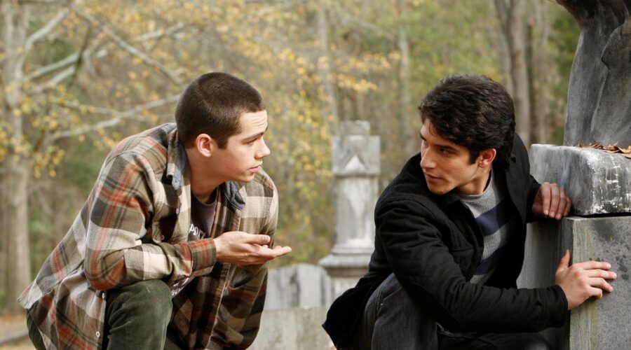 TEEN WOLF, (from left)- Dylan O'Brien, Tyler Posey, (Season 2, 2012). photo- Quantrell D. Colbert : © MTV : Courtesy- Everett Collection