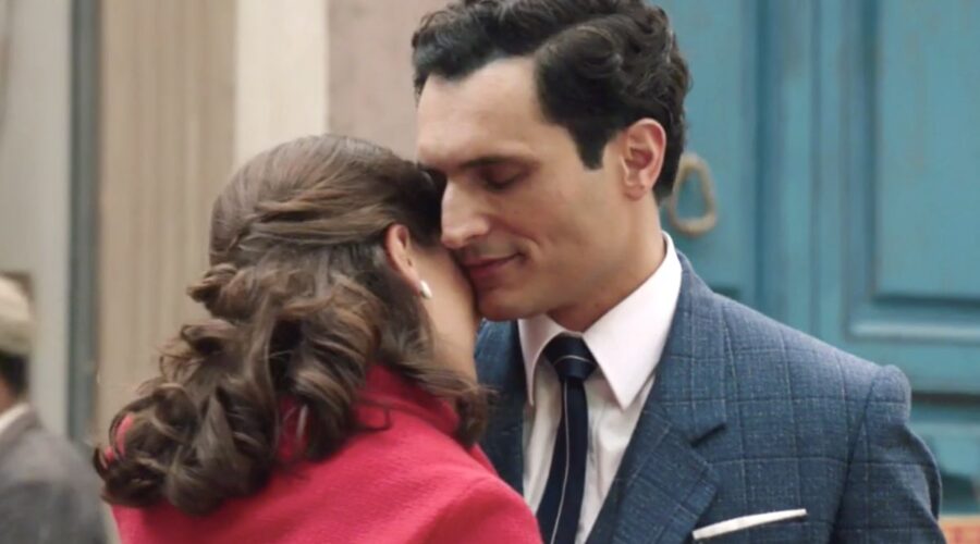 Il Paradiso delle Signore 5 Marta e Vittorio interpretati da Gloria Radulescu e Alessandro Tersigni ballano, qui nella puntata 1 Credits RAI