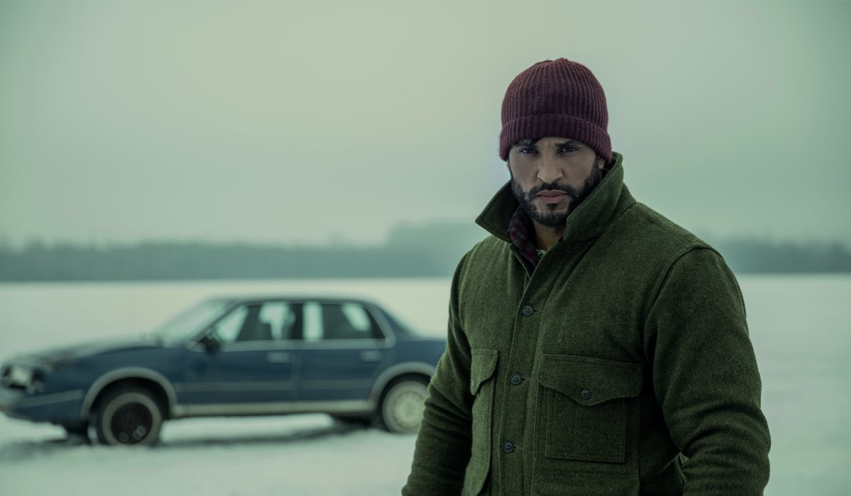 Shadow Moon (Ricky Whittle) in una scena di American Gods 3. Credits: Fremantle/Starz/Amazon Prime Video.