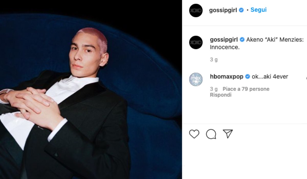 Evan Mock interpreta Akeno Menzies in Gossip Girl 2021: Foto postata sul Profilo Instagram Ufficiale della Serie