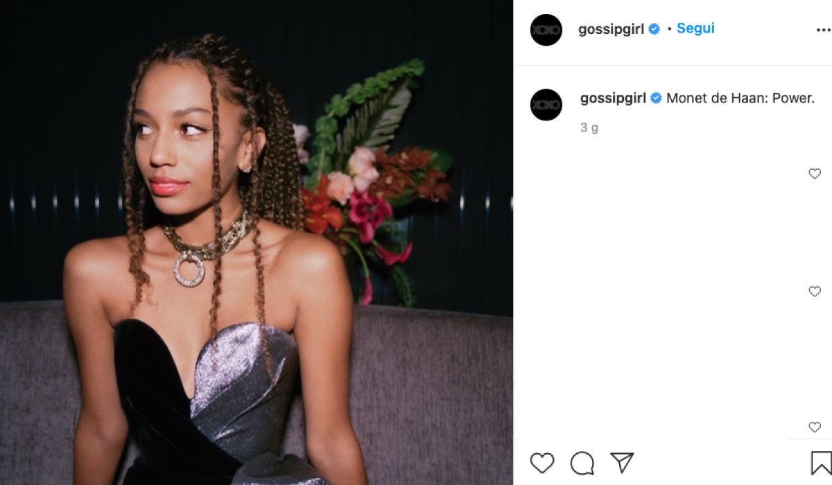 Savannah Smith interpreta La Monet De Haan In Gossip Girl 2021: Foto Postata sul Profilo Instagram Ufficiale della serie