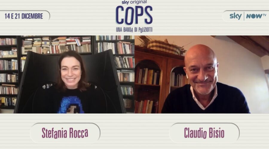 Cops - Una banda di poliziotti: intervista a Stefania Rocca e Claudio Bisio. Credits: Sky.
