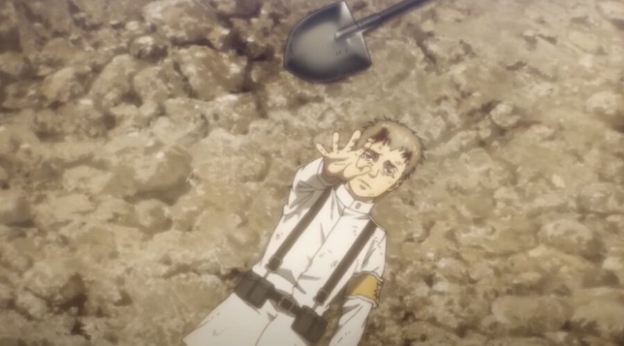 una scena del trailer ufficiale di attack on titan 4, credits NHK