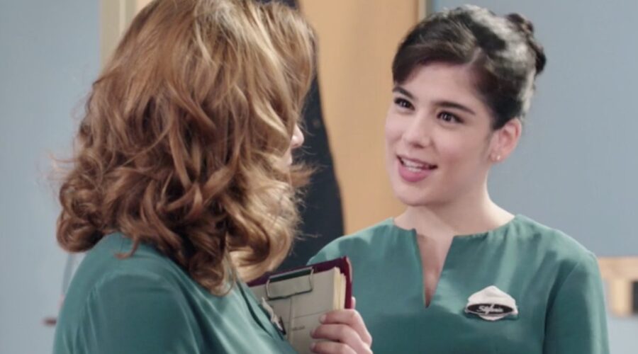 Il Paradiso Delle Signore 5 Stefania Colombo Interpretata Da Grace Ambrose Qui Nella Puntata 87 Mentre Parla Con Dora Credits Rai