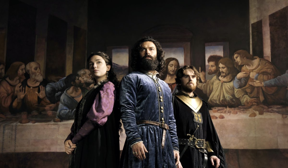 Matilda De Angelis, Aidan Turner e Freddie Highmore In Leonardo Credits: Fabio Lovino/Rai