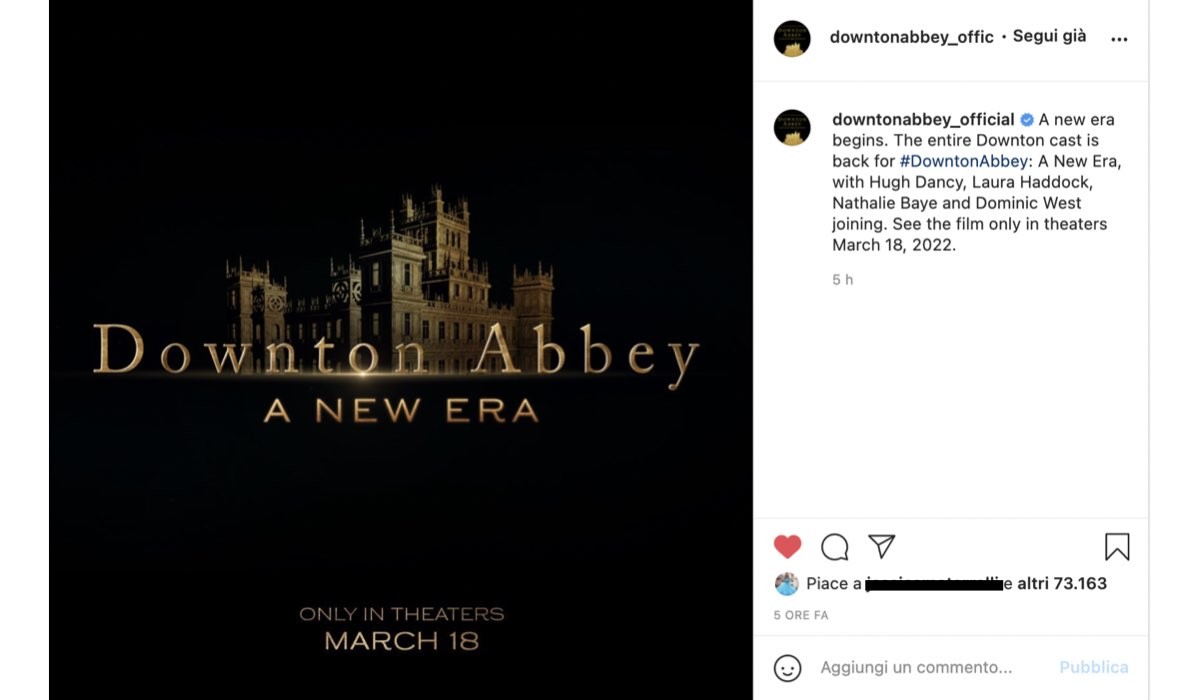 downton abbey a new era data uscita via instagram official