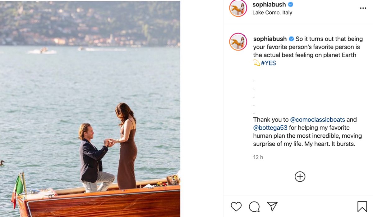 Screenshot Di Un Post Condiviso Da Sophia Bush Sul Suo Profilo Instagram Ufficiale