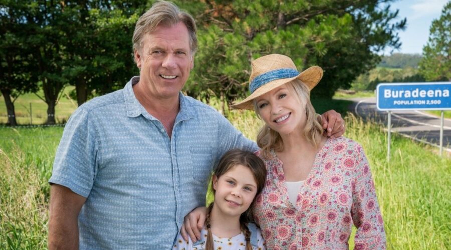 Back To The Rafters: Julie (Rebecca Gibney), Dave (Erik Thomson) e Ruby (Willow Speers). Credits: Amazon Prime Video