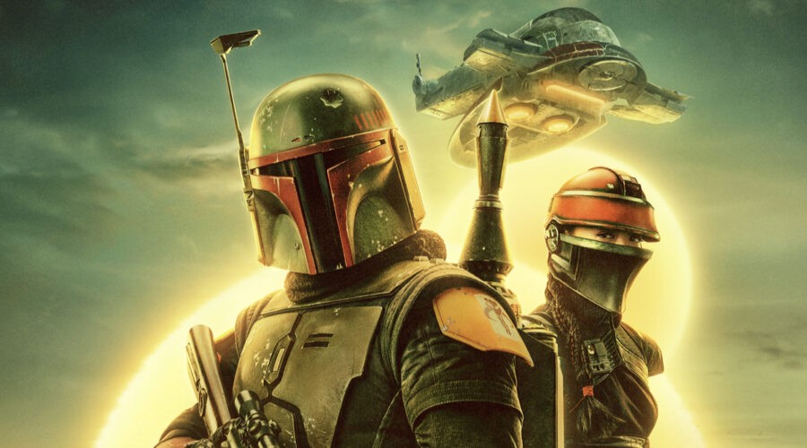 Da sinistra: Boba Fett e Fennec Shand in una scena di “The Book of Boba Fett”. Credits: Disney+/Lucasfilm.