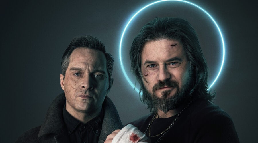 Claudio Santamaria e Edoardo Pesce nella keyart di “Christian”, dal 28 gennaio su Sky. Credits: Sky Italia.