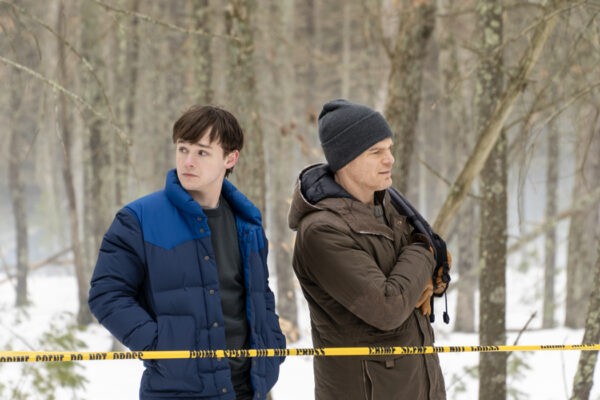 michael c hall (dexter morgan) e jack alcott in una scena di dexter new blood credits hbo sky