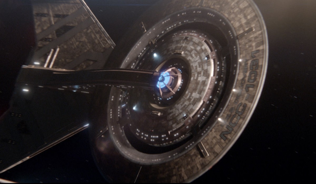 L'astronave Discovery in una scena di “Star Trek Discovery”. Credits: Netflix.