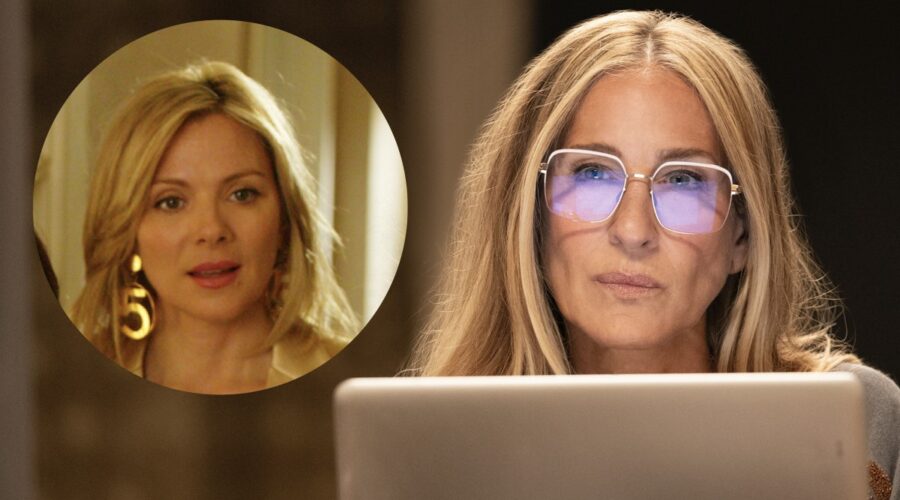 Da sinistra: Samantha Jones (Kim Cattrall) in una scena di “Sex and the City”. A destra: Carrie Bradshaw (Sarah Jessica Parker) in una scena di “And Just Like That...”. Credits: Sky Italia/HBO.