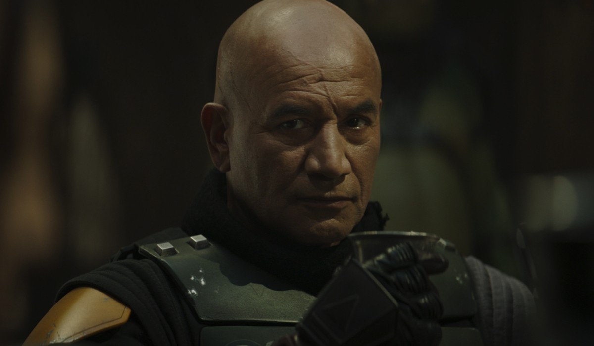 Temuera Morrison (Boba Fett) in una scena di