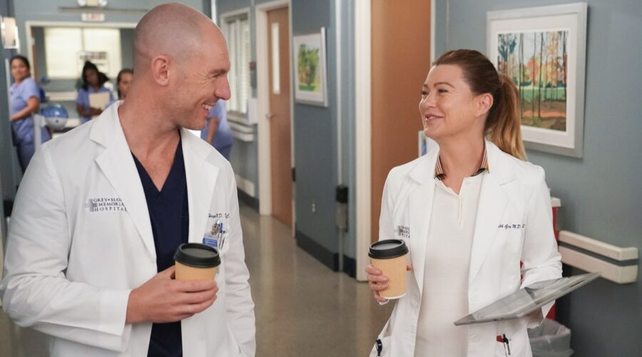 Richard Flood Ed Ellen Pompeo In Una Scena Di Grey's Anatomy 18 Credits: Disney Plus