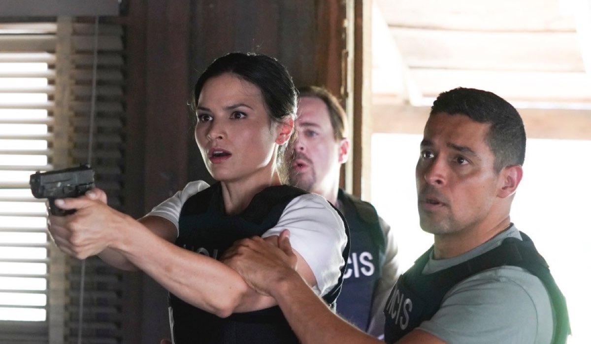 From Left Katrina Law (Jessica), Sean Murray (Timothy McGee) and Wilmer Valderrama (Nicholas) In 