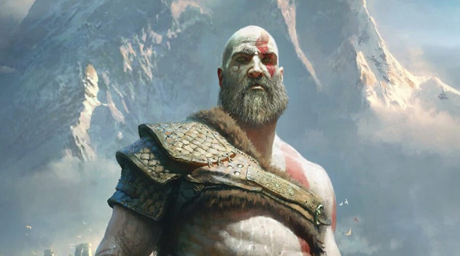 Un particolare della keyart di “God of War” nello store PlayStation di Sony. Credits: Sony/Santa Monica Studio.