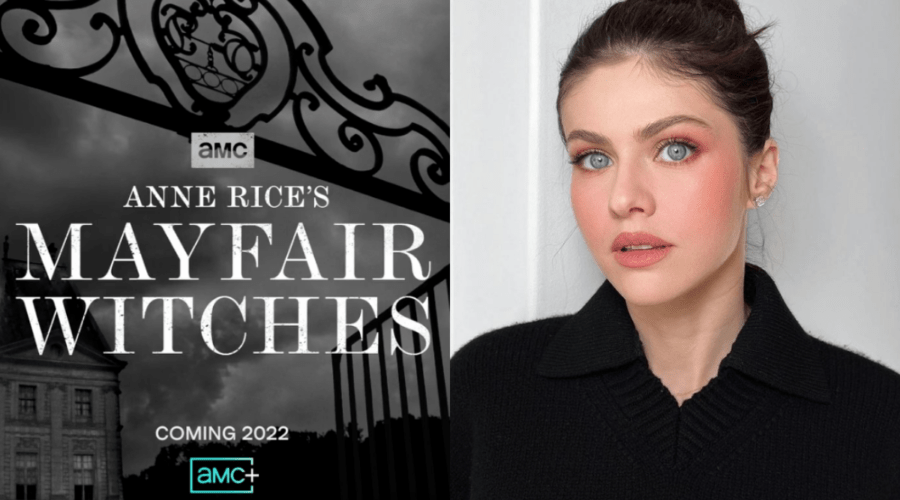 A sinistra: logo di “Mayfair Witches”, a destra: Alexandra Daddario. Credits: @amc/@alexandradaddario/Instagram.