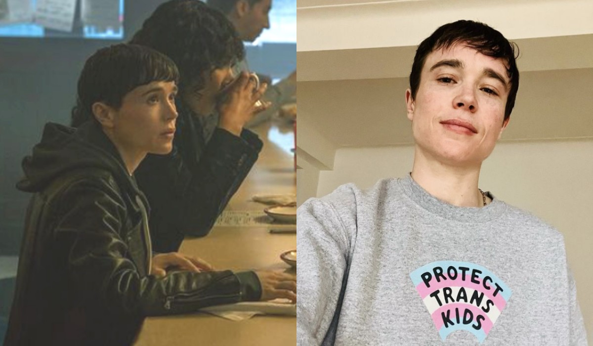 Da sinistra: Viktor Hargreeves (Elliot Page) in una scena della terza stagione di “The Umbrella Academy”. Credits: @elliotpage/Instagram/Netflix.