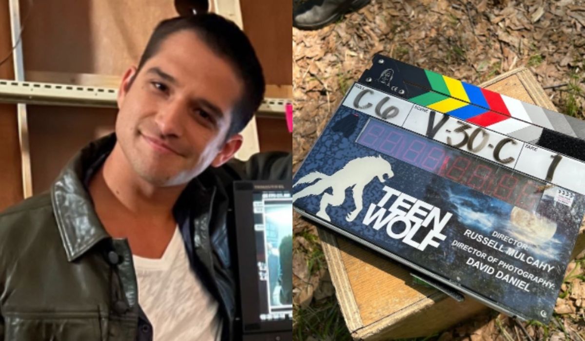 Two shots from the backstage of the “Teen Wolf” film.  Credits: Instagram.