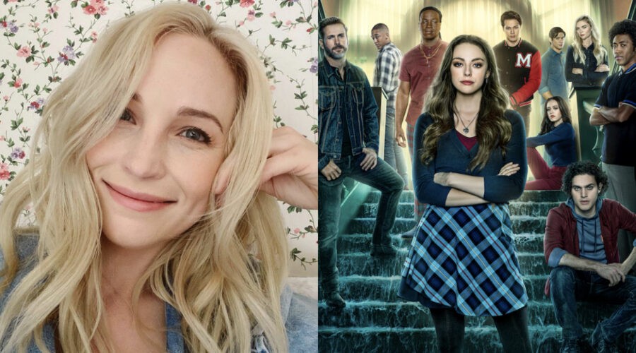 Da sinistra: Candice King, a destra: il poster di “Legacies”. Credits: Instagram/Mediaset.