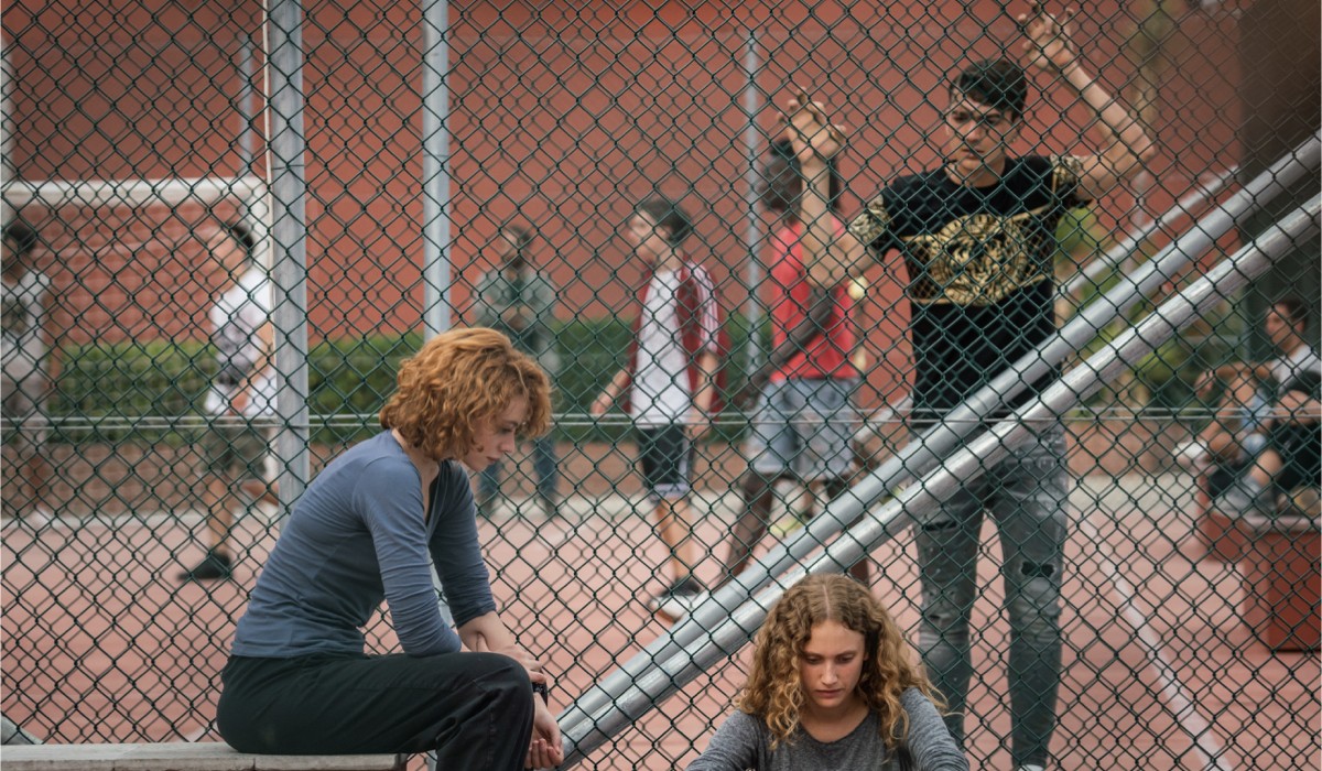 From left: Serena De Ferrari (Viola Torri), India Santella (Serena Rizzo) and Giacomo Giorgio (Ciro Ricci) in a scene from the first season of