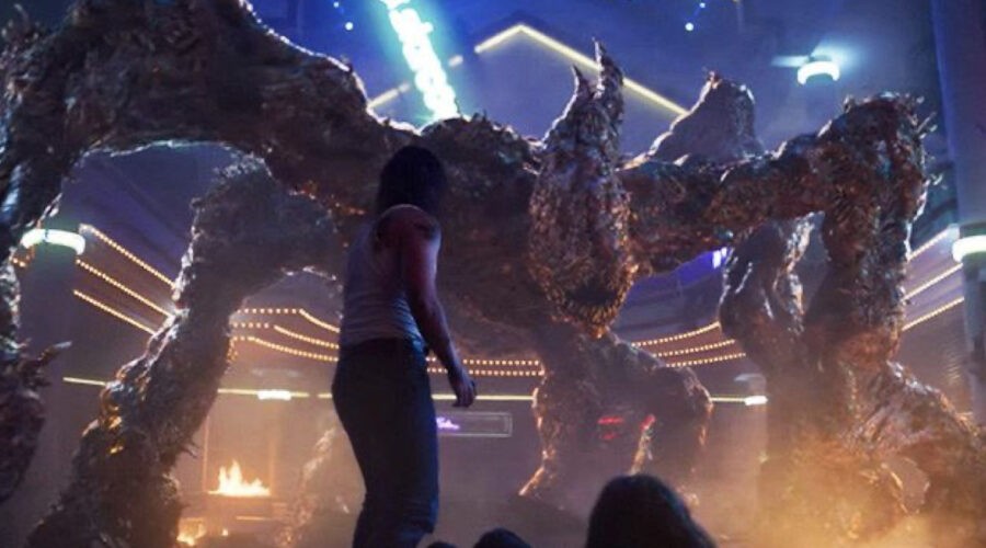 Il mostro ragno nella terza stagione di “Stranger Things”. Credits: Netflix.